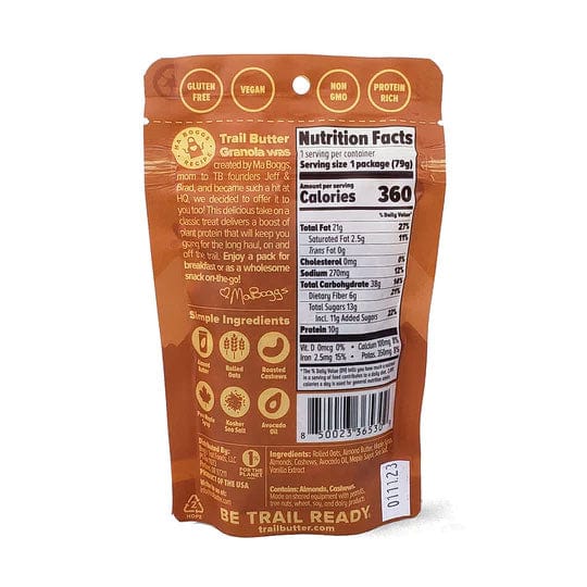 Load image into Gallery viewer, Trail Butter Maple Syrup & Sea Salt Almond Butter Granola - Lil' Crunch 2.8 oz Bag