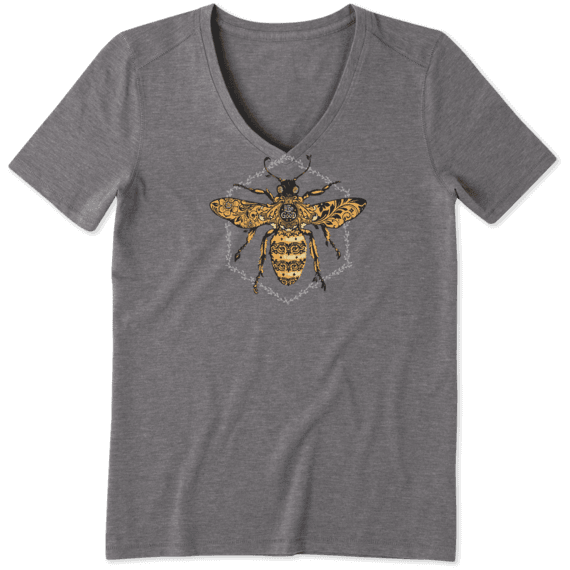 Load image into Gallery viewer, Life is good Cool Vee Primal Bee Short Sleeve Shirt - Women's