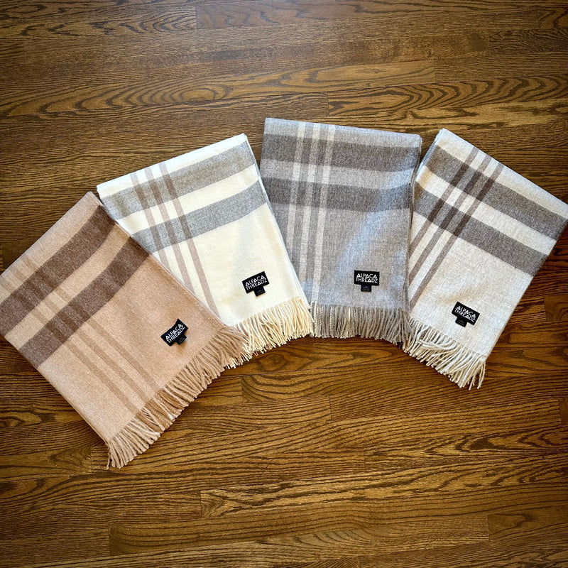 Load image into Gallery viewer, Royal Baby Alpaca Wool Checkered Throw Blanket by Alpaca Threadz