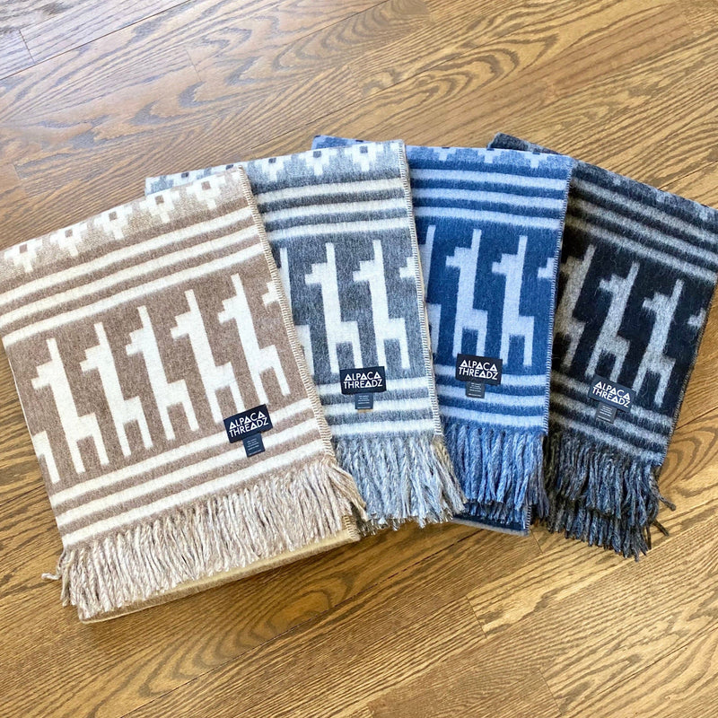 Load image into Gallery viewer, Alpaca Wool Throw Blanket - Alpaca Design by Alpaca Threadz