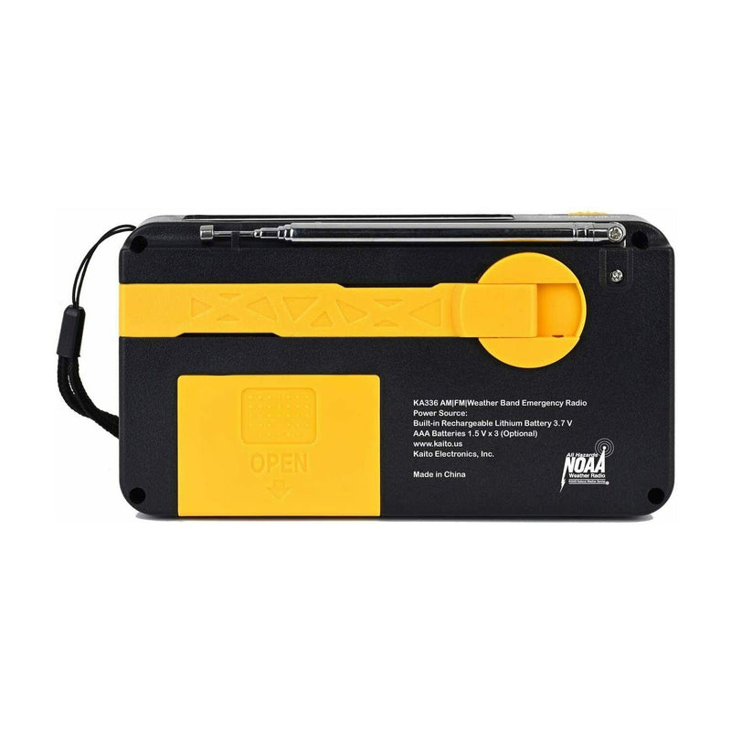 Load image into Gallery viewer, Kaito KA336 Emergency AM FM NOAA Weather Alert Radio with Solar and Crank