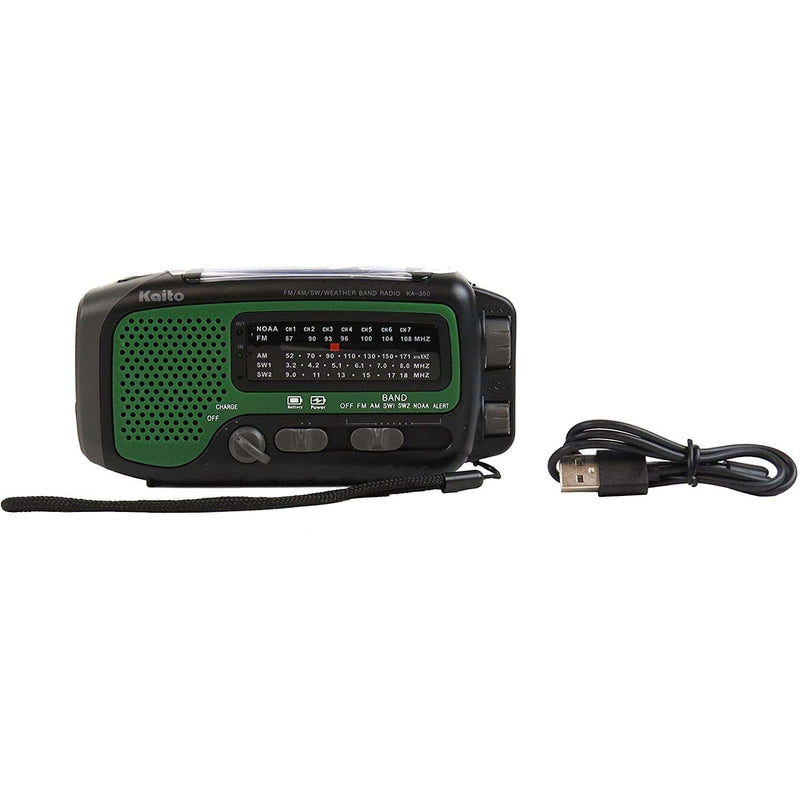 Load image into Gallery viewer, Kaito KA350 Voyager Trek Solar & Hand Crank AM/FM/SW NOAA Weather Radio