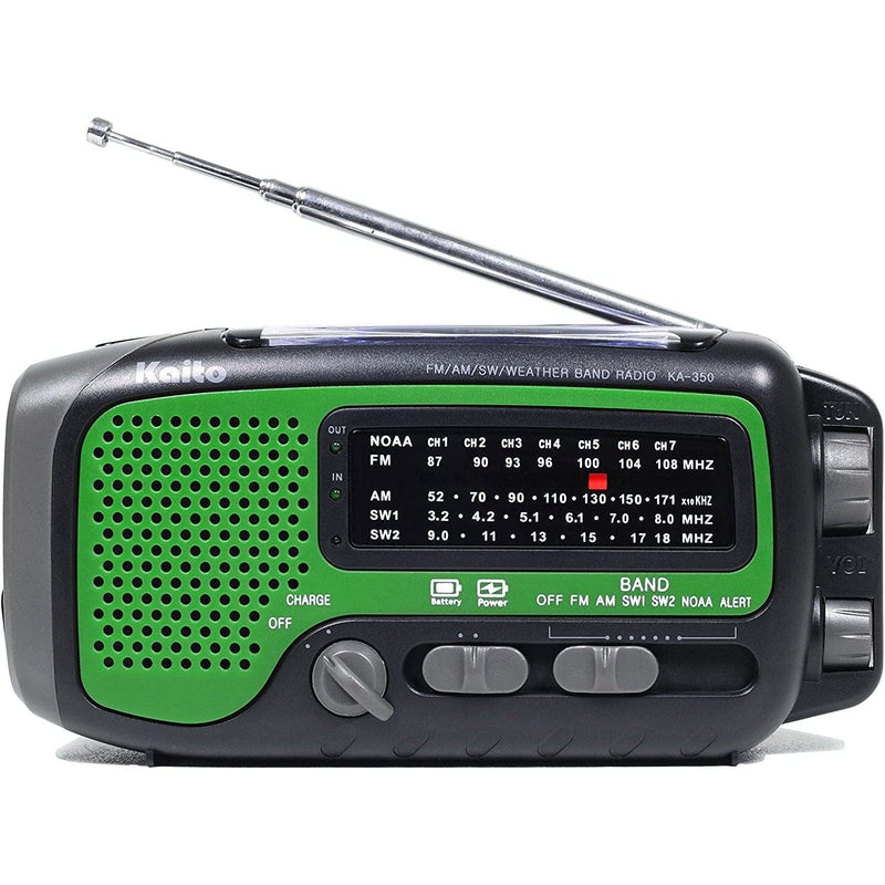 Load image into Gallery viewer, Kaito KA350 Voyager Trek Solar & Hand Crank AM/FM/SW NOAA Weather Radio