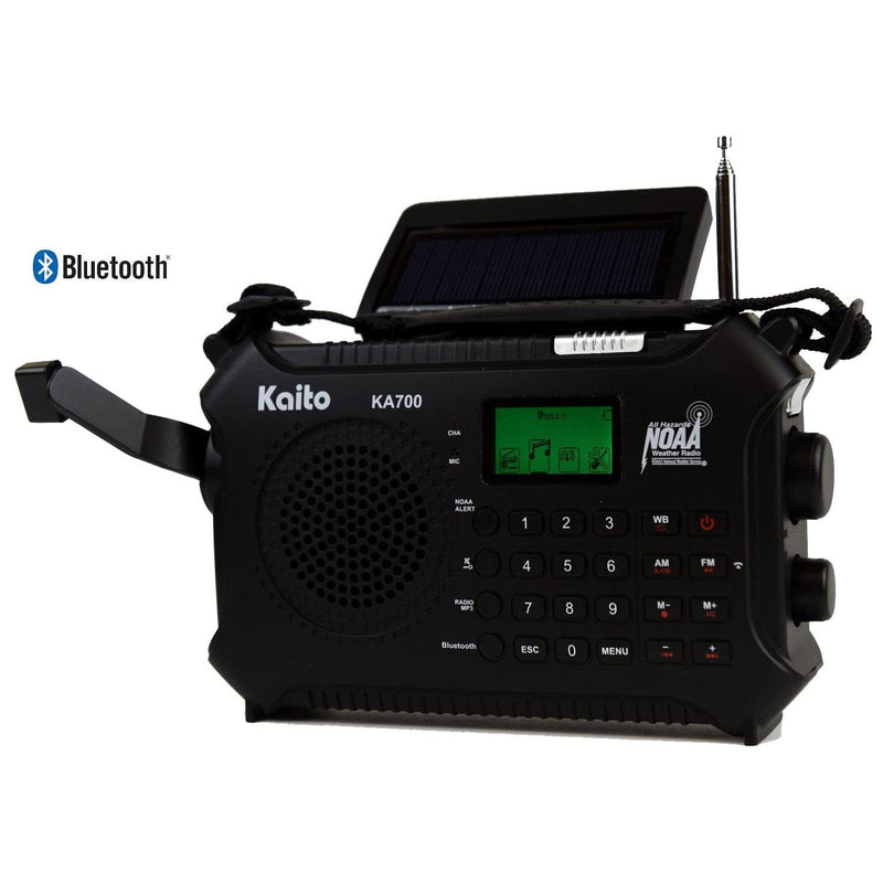 Load image into Gallery viewer, Kaito KA700 Voyager AM/FM NOAA Weather Radio Recorder with Bluetooth, Dynamo & Solar