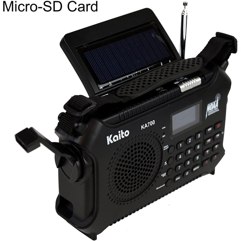 Load image into Gallery viewer, Kaito KA700 Voyager AM/FM NOAA Weather Radio Recorder with Bluetooth, Dynamo & Solar