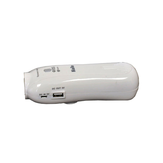 White car charger with USB ports on a white background