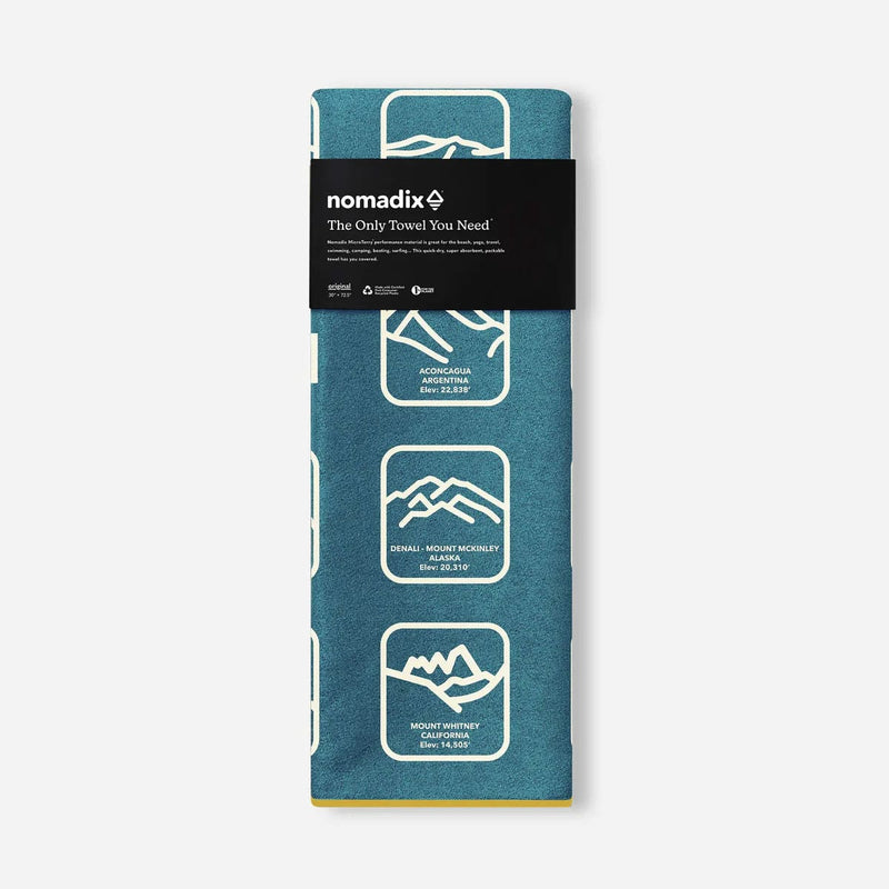 Load image into Gallery viewer, Nomadix Original Towel Peaks of the World Teal Ocean