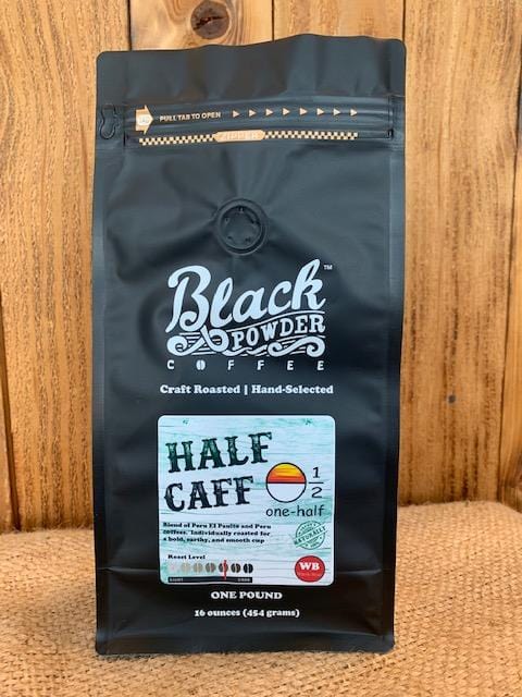 Load image into Gallery viewer, Half Caf | Blend of Peru SWP Decaffeinated & Peru | Naturally Grown by Black Powder Coffee