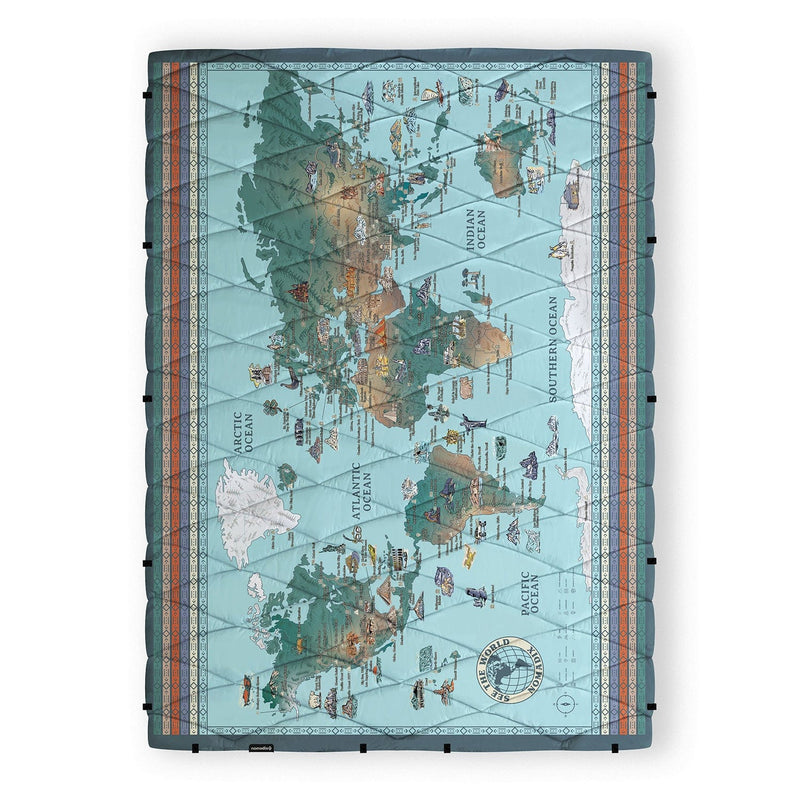 Load image into Gallery viewer, Nomadix Puffer Blanket: World Map