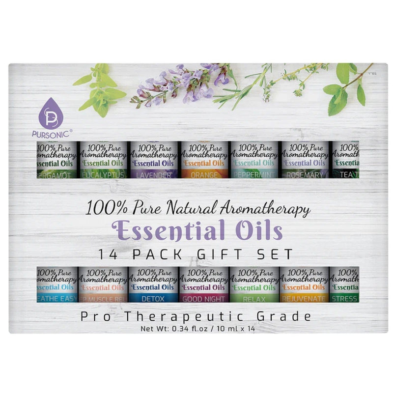 Load image into Gallery viewer, 14 Pack of 100% Pure Essential Aromatherapy Oils by Pursonic