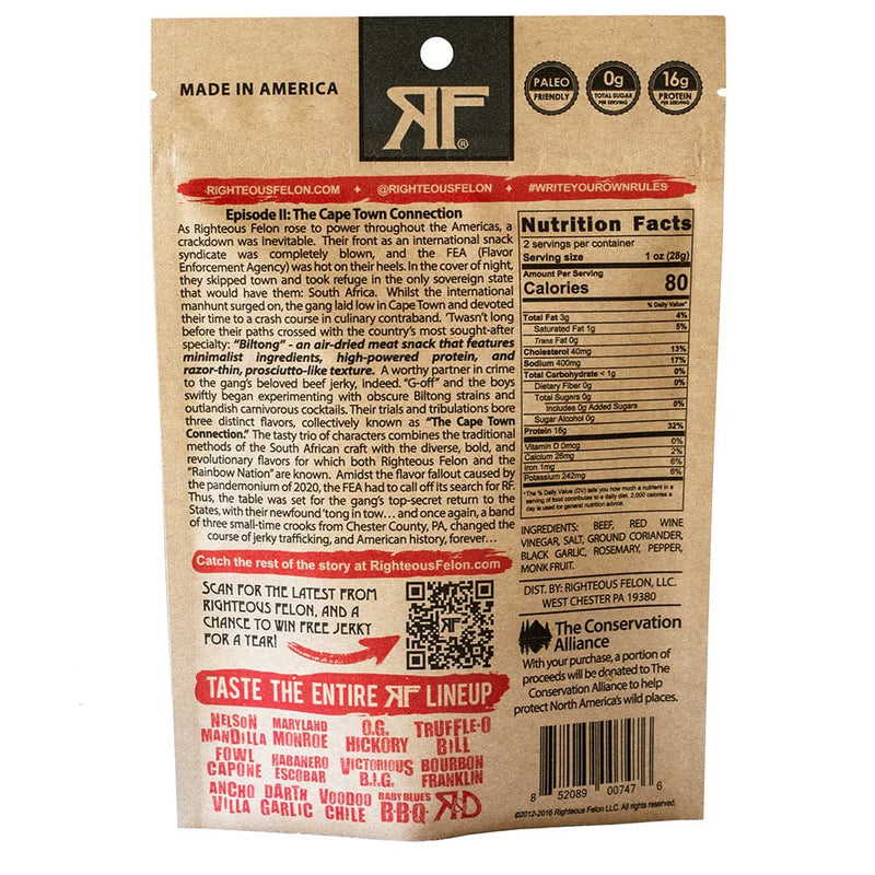 Load image into Gallery viewer, Righteous Felon Darth Garlic Biltong-2oz. Jerky