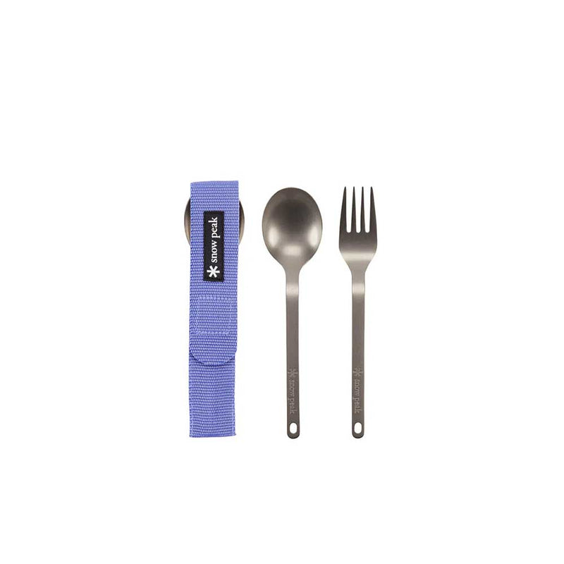 Load image into Gallery viewer, Snow Peak Titanium Fork &amp; Spoon Set
