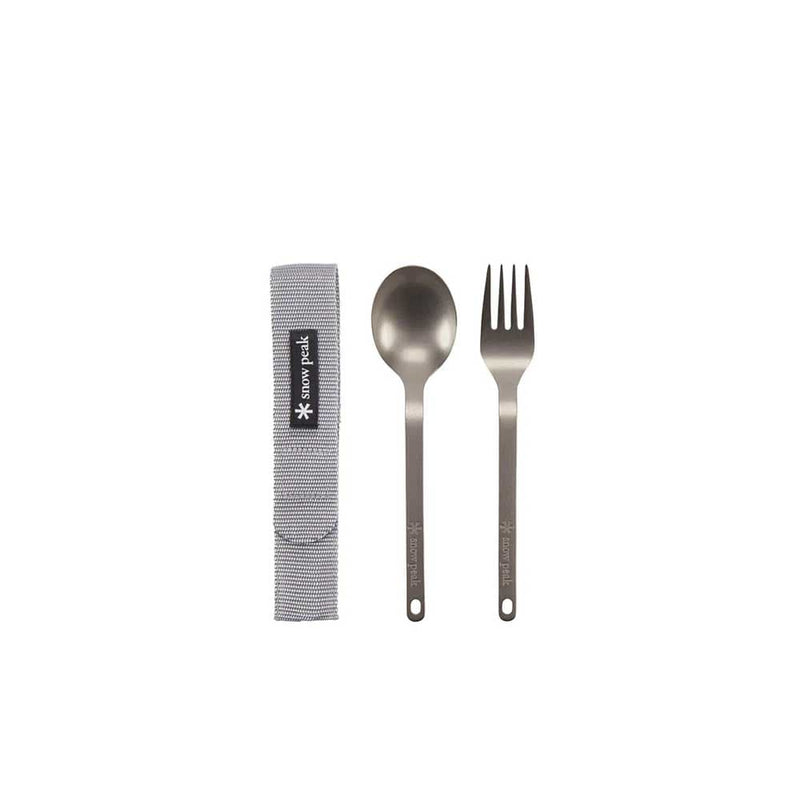 Load image into Gallery viewer, Snow Peak Titanium Fork & Spoon Set