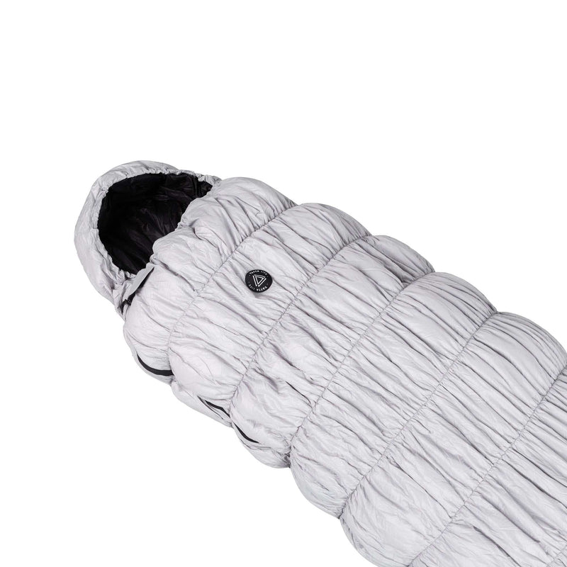 Load image into Gallery viewer, Grey goose down sleeping bag for outdoor use, lightweight, waterproof, and suitable for all seasons.