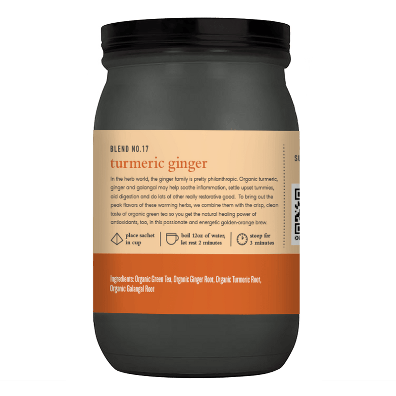 Load image into Gallery viewer, Organic Turmeric Ginger Green Tea, Full Leaf, in Pyramid Tea Bags by Paromi Tea