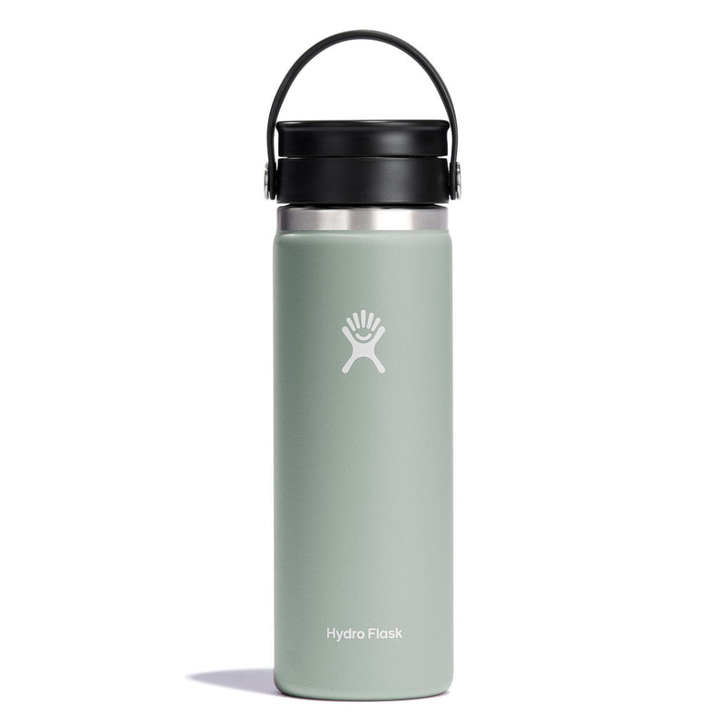 Load image into Gallery viewer, Green Hydro Flask water bottle with black lid on a white background