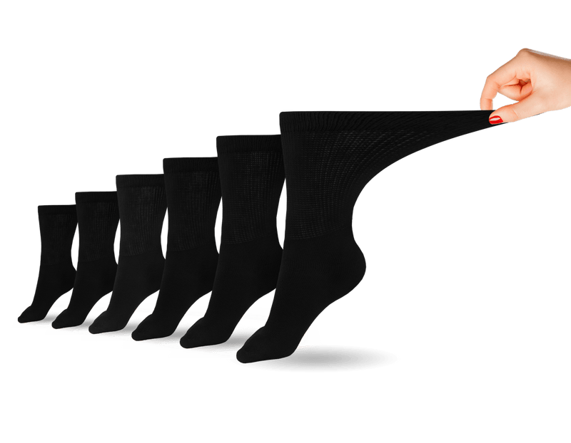 Load image into Gallery viewer, Diabetic Sock Club Women's Cotton Diabetic Crew Socks (6 Pair)