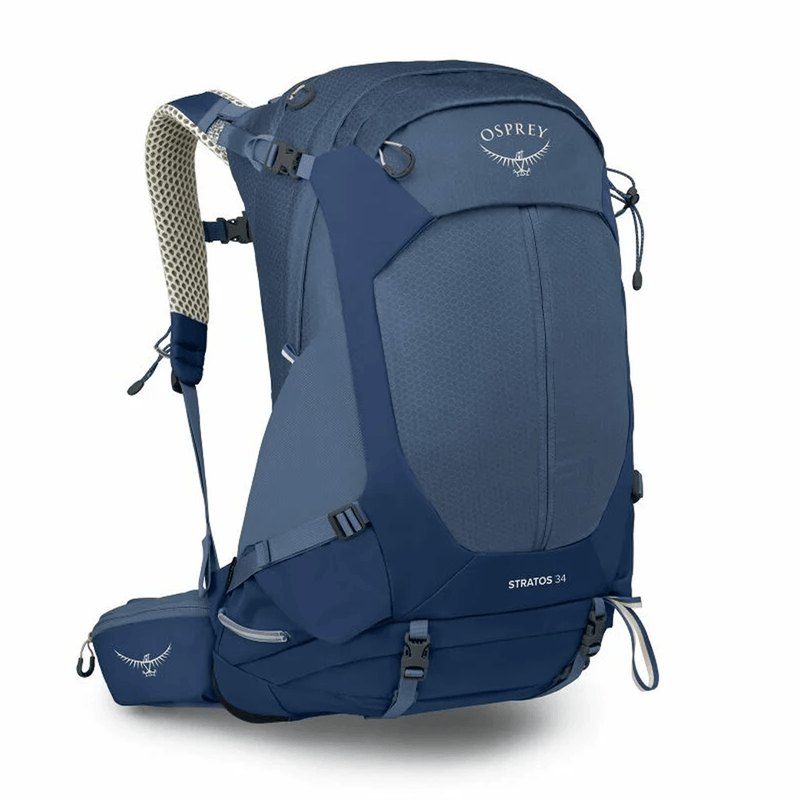 Load image into Gallery viewer, Blue Osprey backpack on a white background