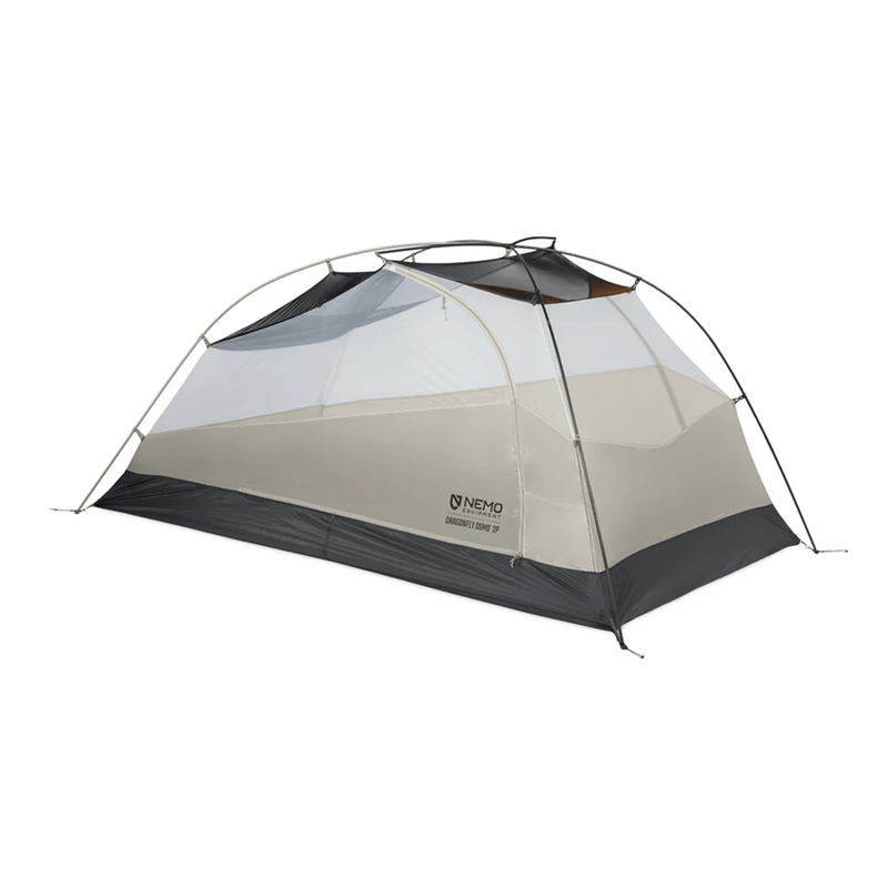 Load image into Gallery viewer, Camping tent with beige and black color scheme on a white background