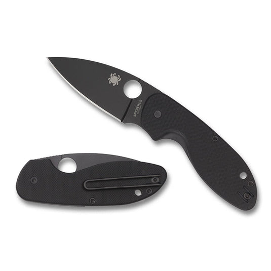 Spyderco Efficient Folding Knife 2.98" Black Oxide Plain Blade