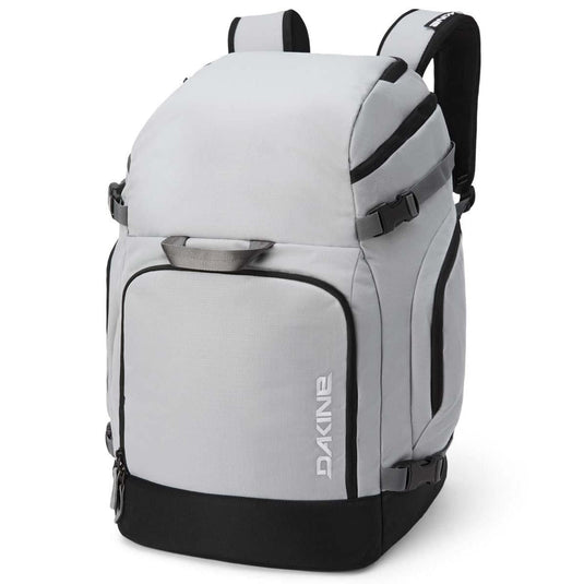 Gray backpack with black accents on a white background
