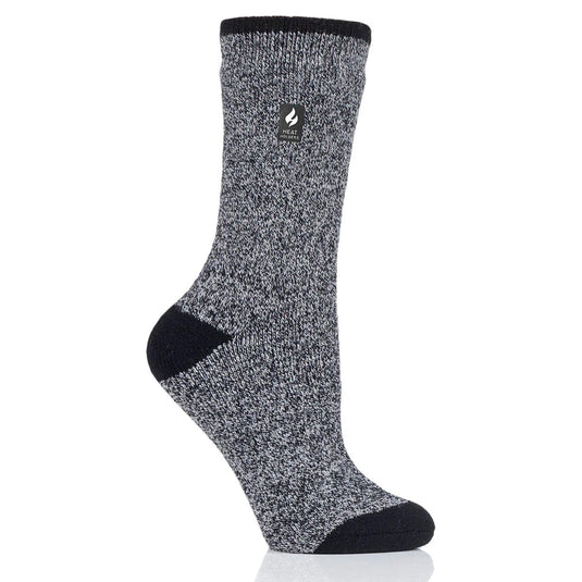 Gray sock with black accents on a white background