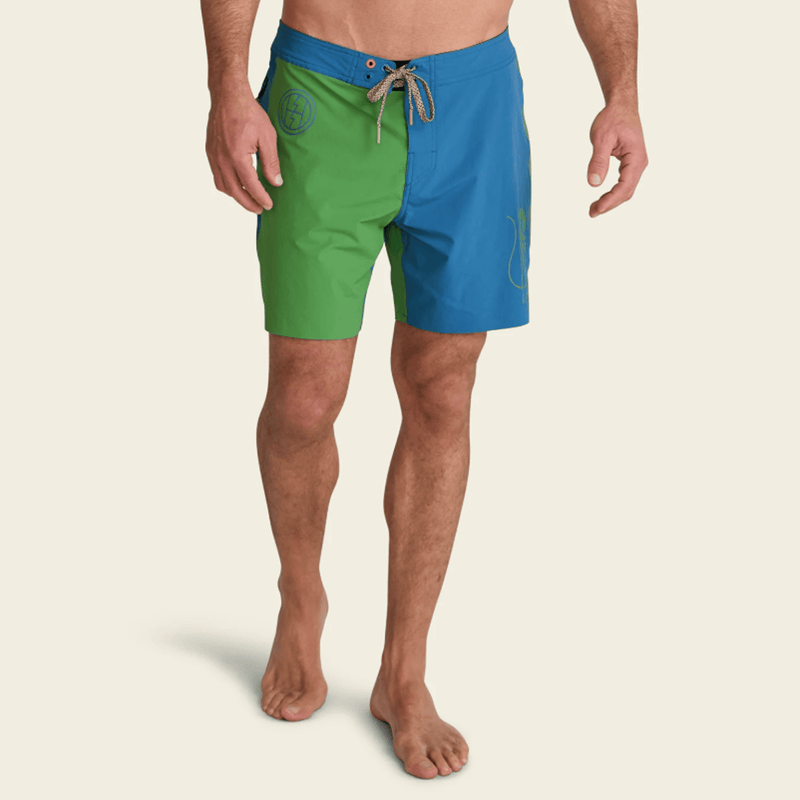 Load image into Gallery viewer, Howler Brothers Del Este Boardshorts - Skrimp-Blue Steel