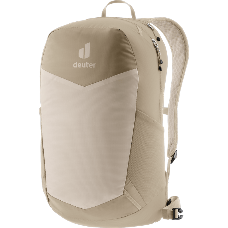 Load image into Gallery viewer, Beige backpack with Deuter logo on a white background