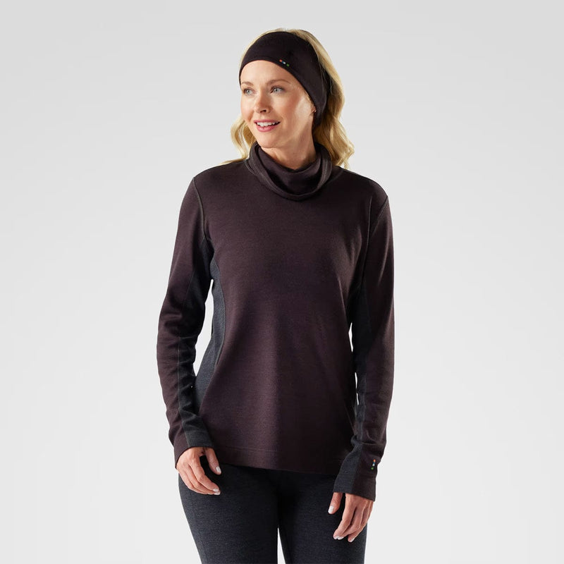 Load image into Gallery viewer, Woman wearing a dark brown long-sleeve top and black leggings on a light gray background
