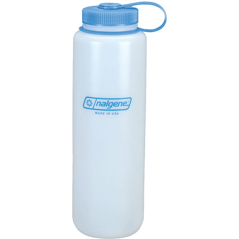 Load image into Gallery viewer, Nalgene water bottle with blue lid on a white background