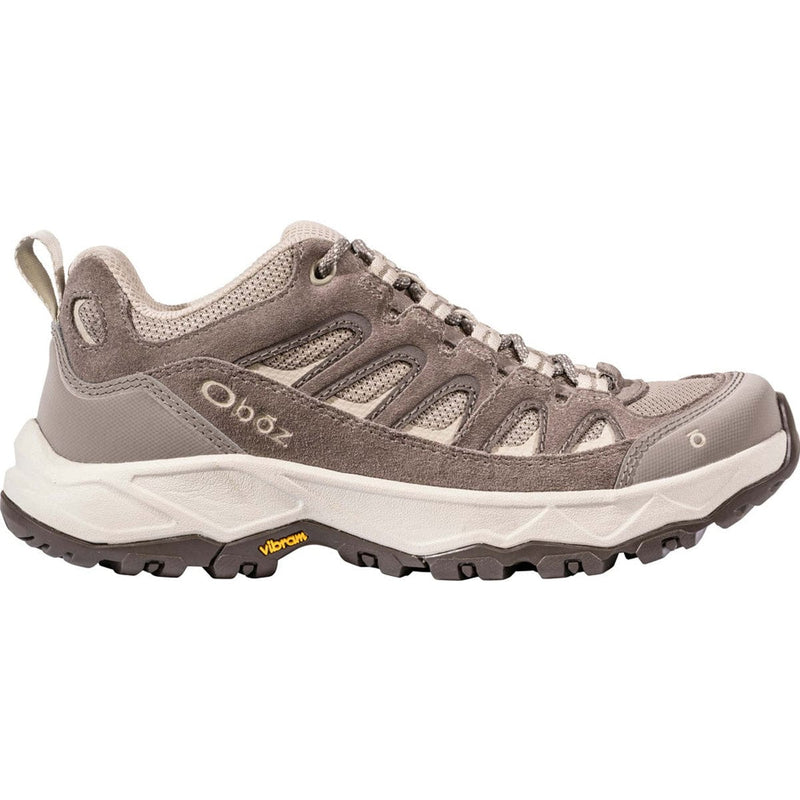 Load image into Gallery viewer, Brown hiking shoe with 'Vibram' branding on a white background
