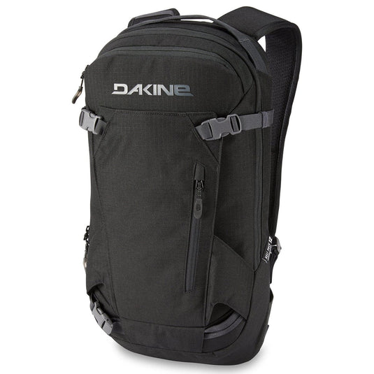 Black backpack with Dakine logo on a white background