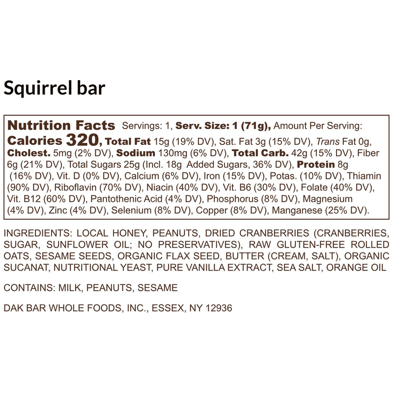 Load image into Gallery viewer, Dak Bar Squirrel - Cranberry, Peanut & Sesame