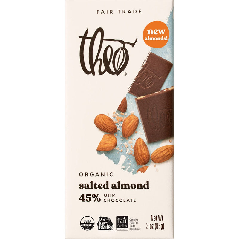 Load image into Gallery viewer, Theo's Salted Almond 45% Milk Chocolate