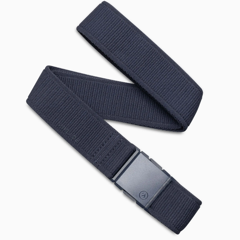 Load image into Gallery viewer, Navy blue belt with a black buckle on a white background