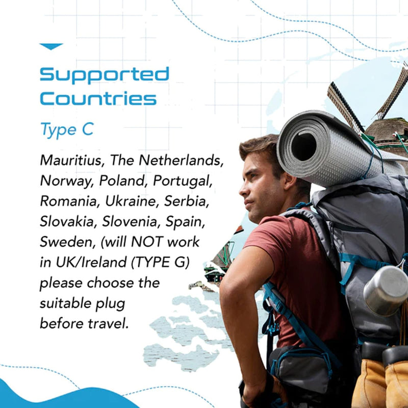 Load image into Gallery viewer, European Travel Plug Adapter - Type C - 5 in 1 - Ultra Compact