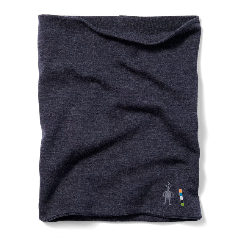 Load image into Gallery viewer, Dark gray neck gaiter with a brand logo on a white background