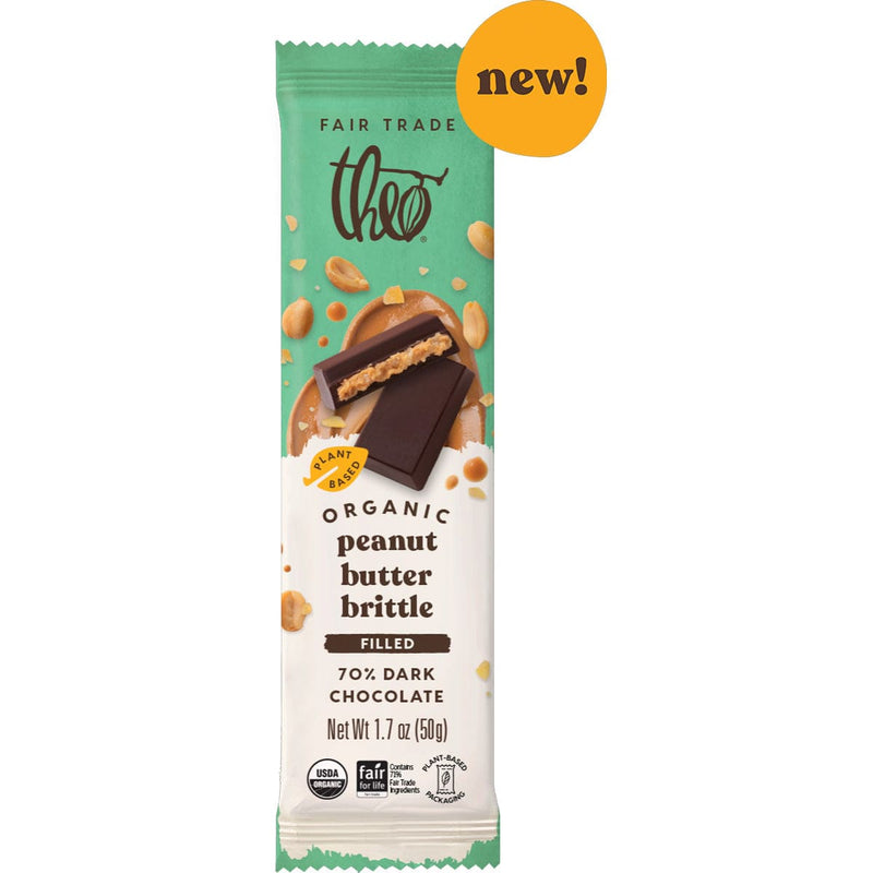 Load image into Gallery viewer, Theo's Filled Peanut Butter Brittle 70% Dark Chocolate