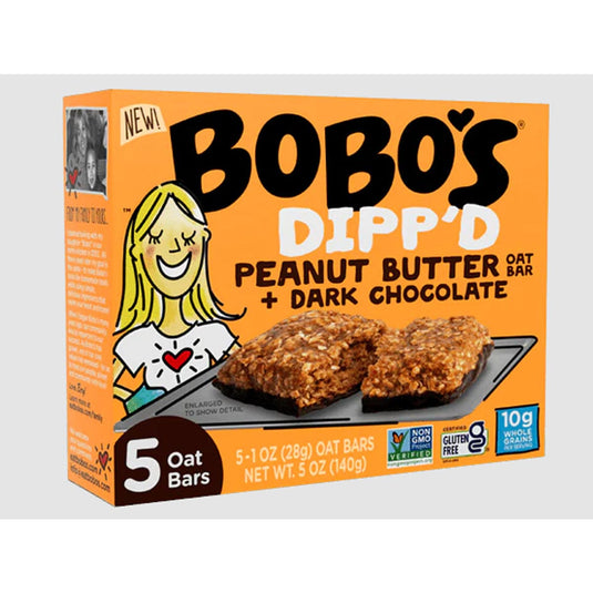 Bobos Dipp'd Peanut Butter Oat Bars + Dark Chocolate
