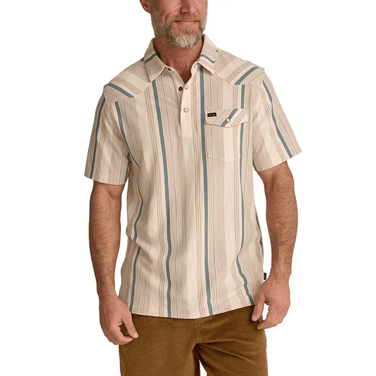 Howler Brothers Ranchero Polo - Old Bill Stripe Limestone