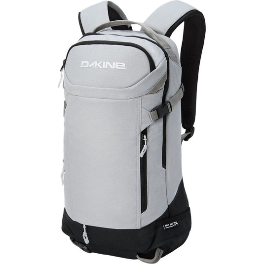 Gray and black backpack with Dakine logo on a white background