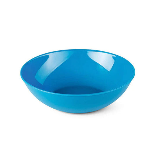 Blue plastic bowl on a white background