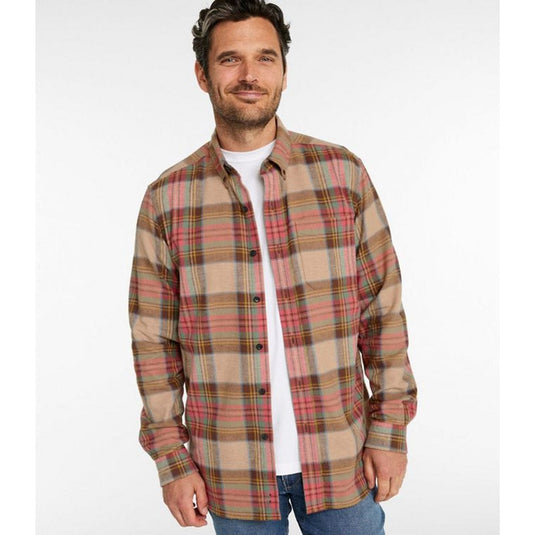 L.L. Bean Long Sleeve Scotch Plaid Flannel Shirt Men's Regular