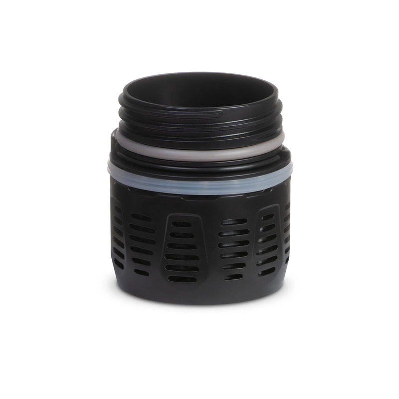 Load image into Gallery viewer, Black and gray cylindrical object with textured surface on a white background