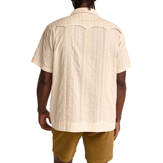 Howler Brothers Guayabera Shirt - Temple Tracks Oatmeal