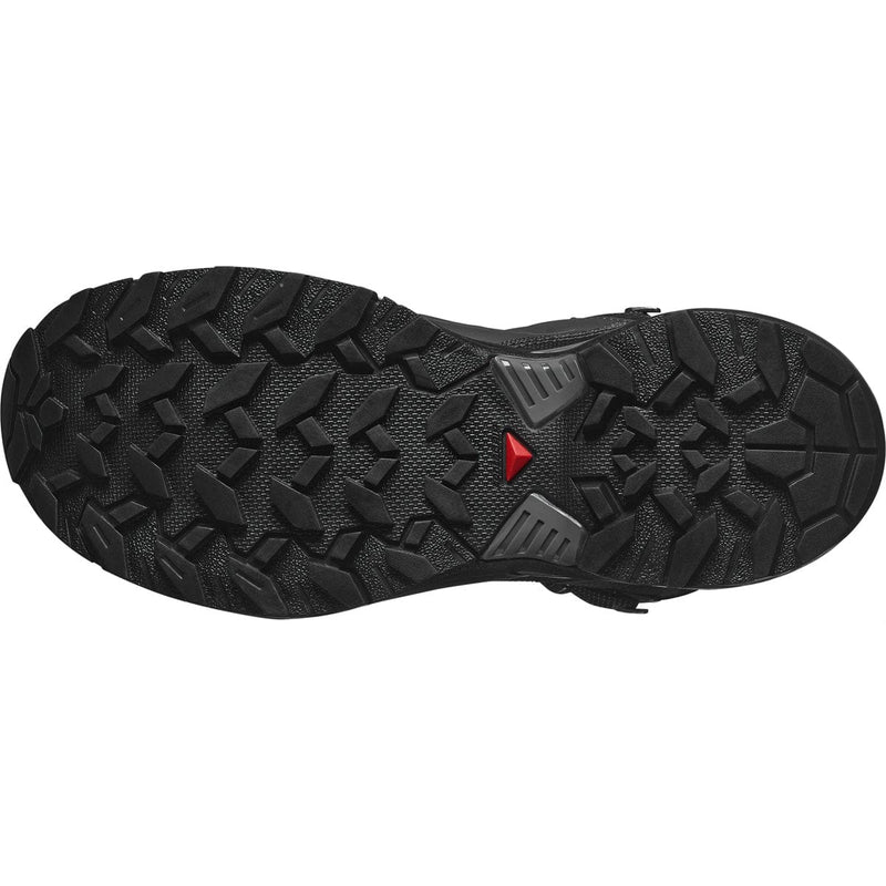 Load image into Gallery viewer, Black hiking shoe sole with brand logo on a white background