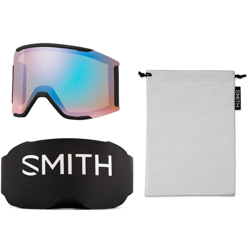 Load image into Gallery viewer, Smith Squad Mag Photochromic Black/ChromaPop Pro Photochromic Gold Mirror/ChromaPop Storm Blue Sensor Mirror Snow Goggles