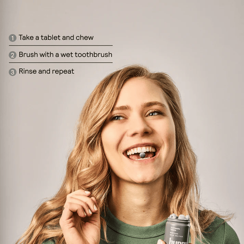 Load image into Gallery viewer, Huppy Fluoride-Free Toothpaste Tablets Peppermint