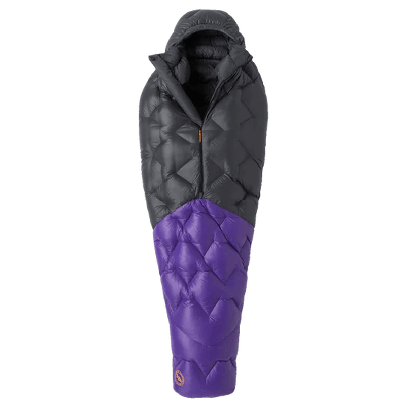 Load image into Gallery viewer, Purple and gray sleeping bag on a white background