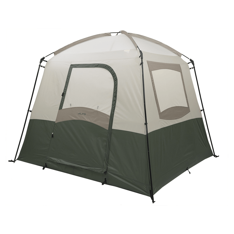 Load image into Gallery viewer, Two-tone camping tent with a white top and green bottom on a white background